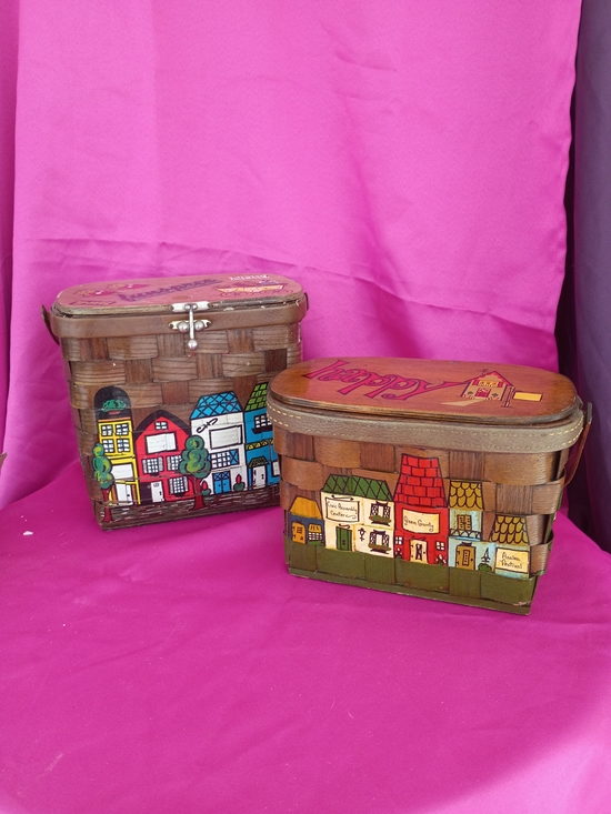 Other - Caro Nan Hand Painted Vintage Baskets - Set of 2